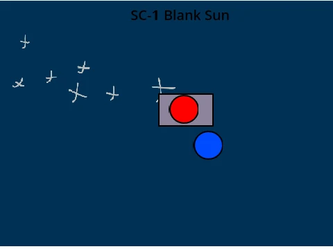 A clean, simple ADOFAI level with sparse geometry against a blank background titled SC-1 Blank Sun