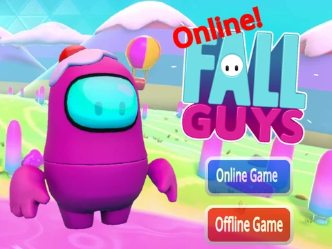 Fall Guys Ultimate Knockout game logo featuring colorful bean characters