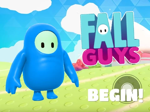Colorful Fall Guys characters running through obstacle course gameplay screenshot