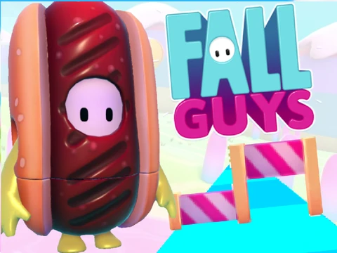 Classic Fall Guys game cover featuring colorful bean characters on obstacle courses