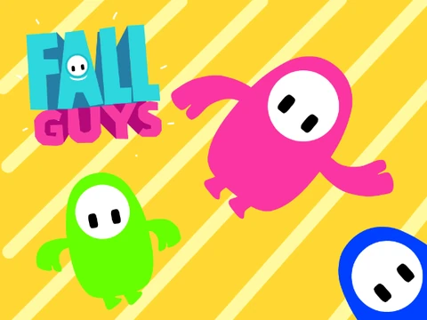 Fall Guys colorful bean character game logo
