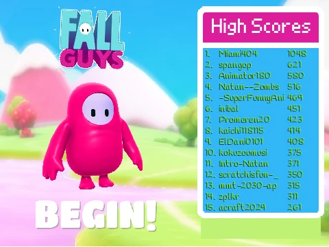 Fall Guys game logo featuring colorful bean characters on obstacle course