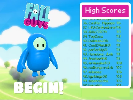 Fall Guys gameplay featuring colorful bean characters in obstacle courses