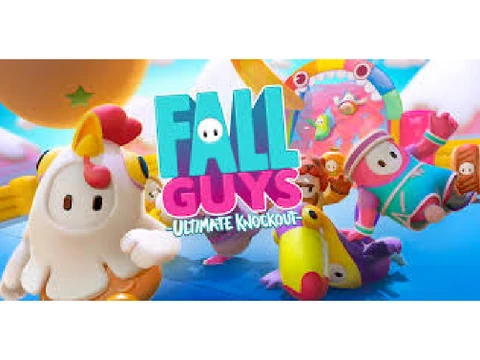 Fall Guys Official Game Logo featuring colorful bean characters in party game