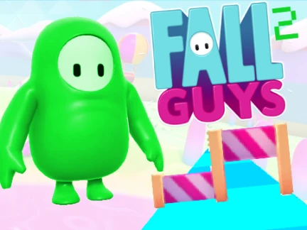 Conceptual artwork for Fall Guys 2 featuring next-gen bean characters and vibrant environments