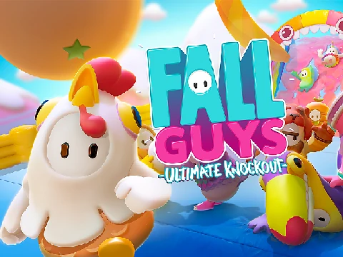 Fall Guys Cuentanenes cover art showing playful bean characters in custom environment
