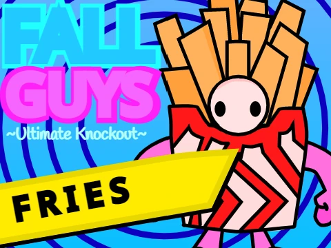 Fall Guys Daily Art 4 Fries creative game cover with art tools and fries theme