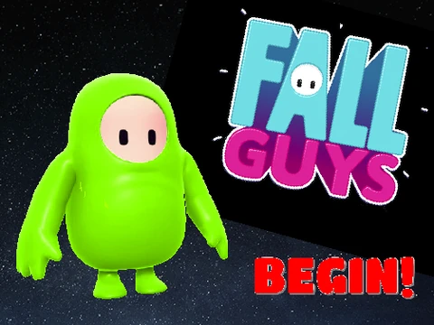 Fall Guys Galaxy cover showing bean characters in space suits among stars and planets