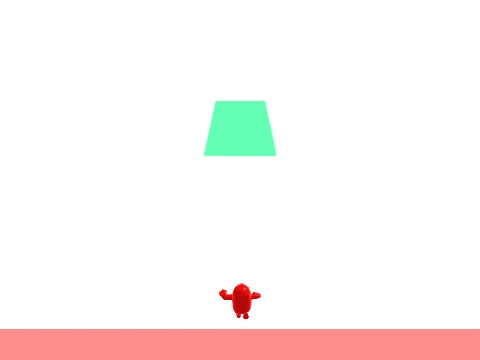 Fall Guys character performing precise jump on colorful platform obstacle course