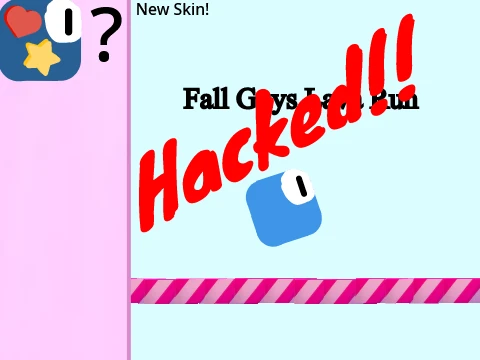 Fall Guys Lava Run Hacked mod showing bean avoiding lava with special effects