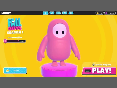 Fall Guys Menu WIP interface showing development stage user interface