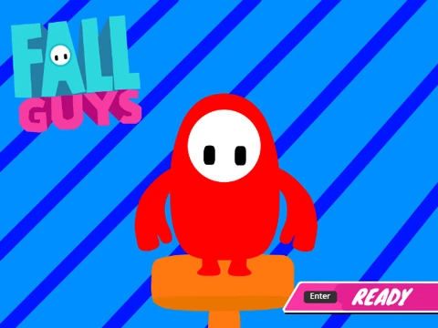Fall Guys Mobile Remix V2 logo showing bean characters adapted for mobile gameplay with touch controls