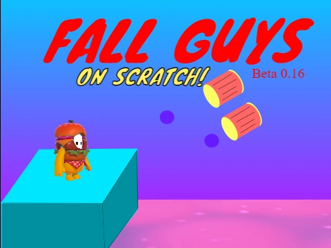 Logo for Fall Guys on Scratch V2, a free online party game built on Scratch