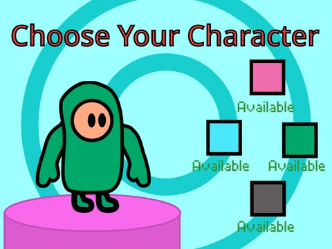 Colorful Fall Guys characters in an online battle scene, perfect for family play