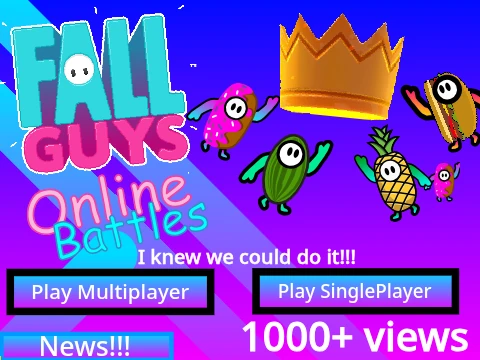 Multiple Fall Guys characters competing in online obstacle course battle