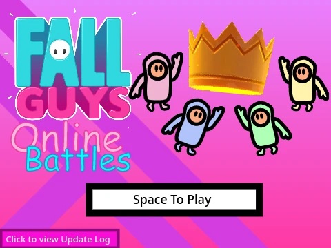 Fall Guys Online Battles Server 6 V2 vibrant game logo featuring colorful characters and obstacles