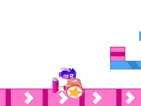 Multiple Fall Guys characters racing together in online platformer game