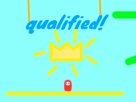 Fall Guys Platformer - 2D Bean Character Jumping
