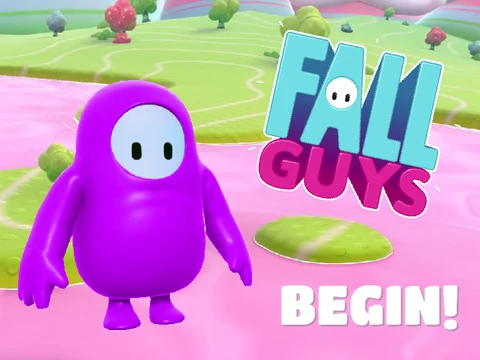 Fall Guys Real game cover showing realistic bean character competition