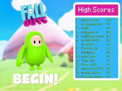 Fall Guys Runner gameplay showing character running through obstacles