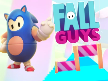 Fall Guys Runner endless running game showing bean character navigating obstacles