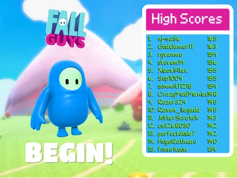 Fall Guys Runner gameplay showing bean character running and jumping
