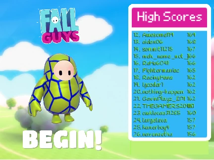 Updated Fall Guys Runner game cover with new obstacle elements
