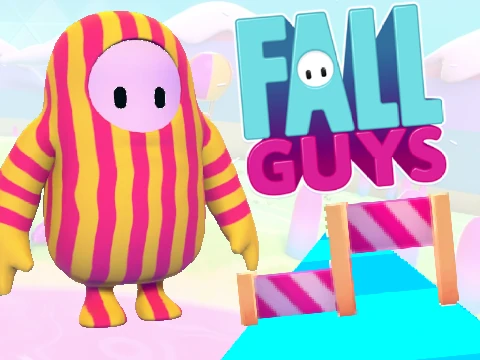 Logo for Fall Guys Runner 2.0 showcasing version 2.0 and energetic bean characters