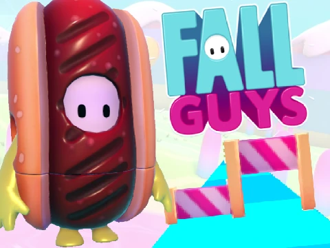 Fall Guys Easy Runner game showing simplified obstacle course