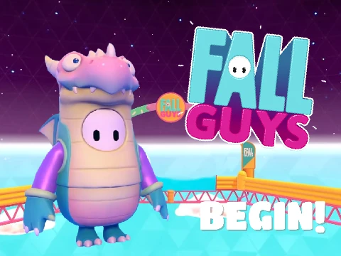 Fall Guys Runner Remix showing jelly bean character running through colorful obstacle course