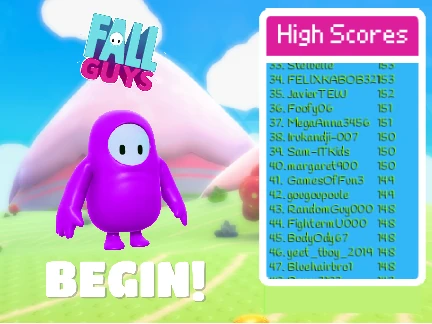 Fall Guys Runner Remix V2 gameplay showing bean character running through obstacle course