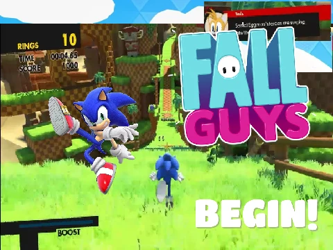 Sonic the Hedgehog character mod in Fall Guys Runner 3D game