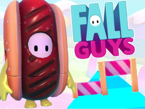Fall Guys Runner gameplay with musical notes and rhythm-based obstacles