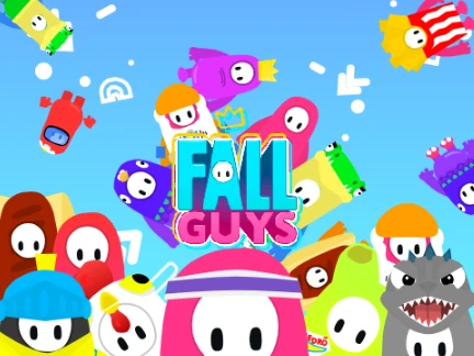Fall Guys Season 5 colorful character logo with seasonal theme