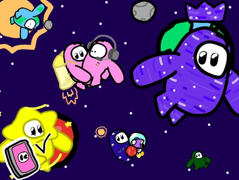 Fall Guys Season 2 creative drawing game logo with artistic characters