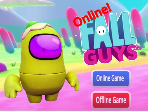 Online Fall Guys Runner gameplay in web browser interface