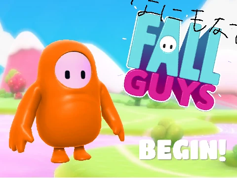 何もないフォールガイズ：Fall Guys Remix ゲームロゴ、シンプルなデザインとミニマリストなビジュアル
