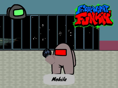 Botmate Friday Night Funkin Mobile Too game cover with Among Us theme