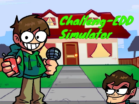 Characters from Eddsworld including Edd, Eduardo, and Tord in a Friday Night Funkin rhythm battle scene