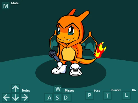 Charmander Pokemon in Friday Night Funkin sicko mode fan game