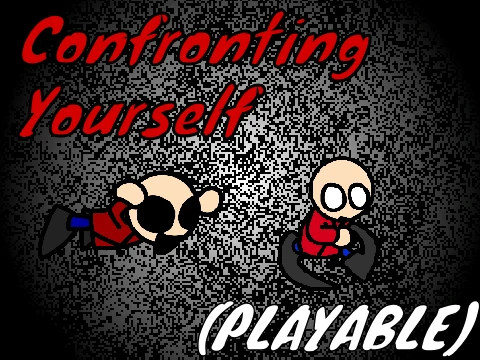 Confronting Yourself Final Zone Bad Ending Friday Night Funkin game logo with confronting characters
