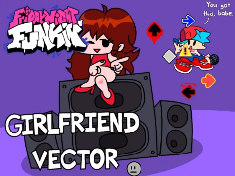 Friday Night Funkin Girlfriend on Speakers Vector - No Game Over Screen
