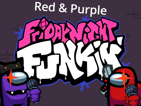 Friday Night Funkin Red and Purple Among Us Mod game screenshot