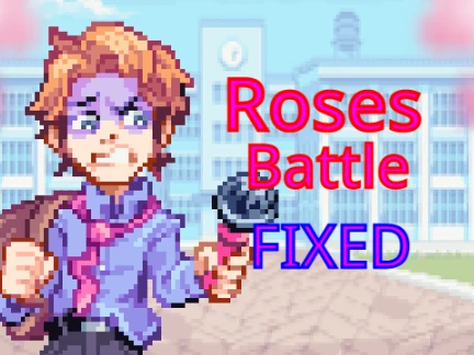 FNF Roses gameplay screenshot showing Senpai battle