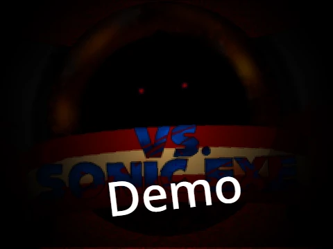 Friday Night Funkin sonic exe demo logo featuring Sonic.EXE theme