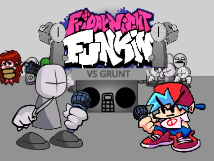 Friday Night Funkin Vs Grunt Phase 1 game logo featuring the Grunt character