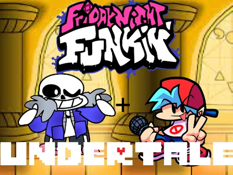 Friday Night Funkin Vs Sans fnf X undertale game logo