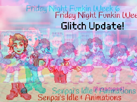 FNF Week 6 Senpai mod with glitch updates and mobile mode support