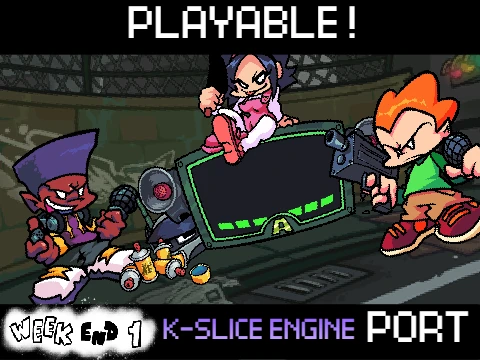 Friday Night Funkin Weekend 1 K-SLICE PORT logo cover