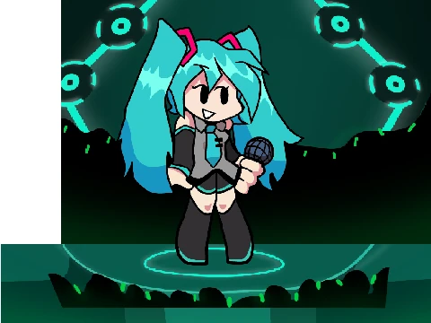 Play Miku s Friday Night Funkin test engine online, a rhythm game featuring Hatsune Miku